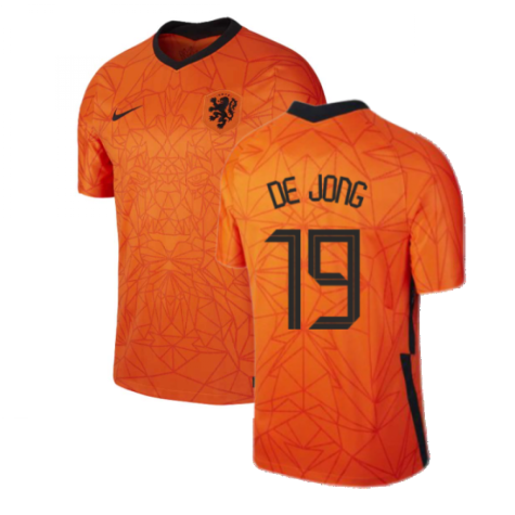 2020-2021 Holland Home Nike Football Shirt (DE JONG 19)