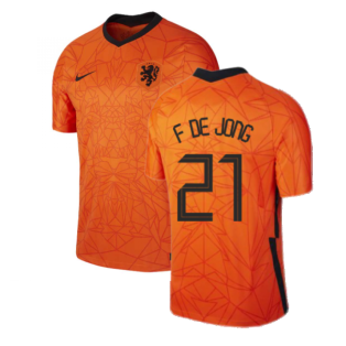 2020-2021 Holland Home Nike Football Shirt (F DE JONG 21)
