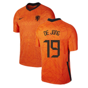 2020-2021 Holland Home Nike Football Shirt (Kids) (DE JONG 19)