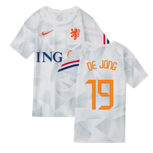 2020-2021 Holland Pre-Match Training Shirt (White) - Kids (DE JONG 19)
