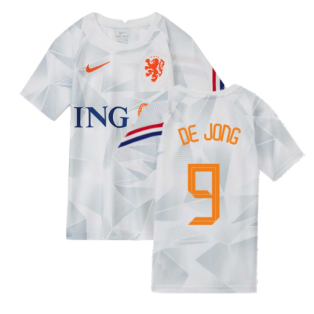 2020-2021 Holland Pre-Match Training Shirt (White) - Kids (DE JONG 9)