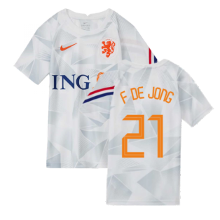 2020-2021 Holland Pre-Match Training Shirt (White) - Kids (F DE JONG 21)