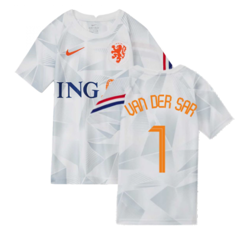 2020-2021 Holland Pre-Match Training Shirt (White) - Kids (VAN DER SAR 1)