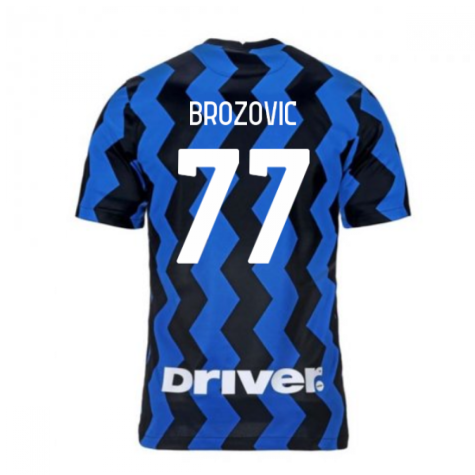 2020-2021 Inter Milan Home Nike Football Shirt (BROZOVIC 77)