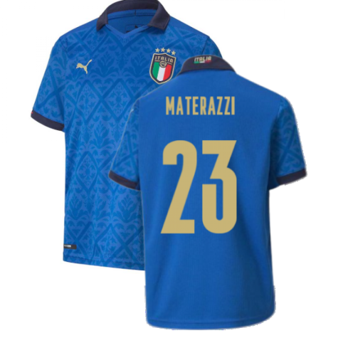 2020-2021 Italy Home Puma Football Shirt (Kids) (MATERAZZI 23)