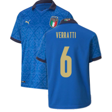 2020-2021 Italy Home Puma Football Shirt (Kids) (VERRATTI 6)