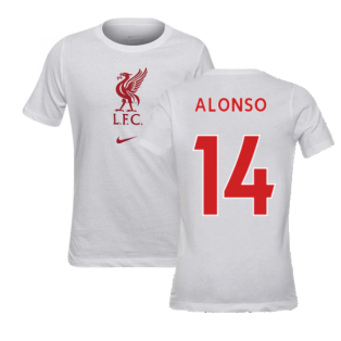 2020-2021 Liverpool Evergreen Crest Tee (White) - Kids (ALONSO 14)