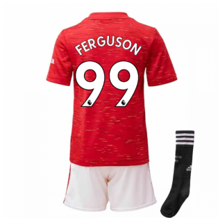 2020-2021 Man Utd Adidas Home Little Boys Mini Kit (FERGUSON 99)
