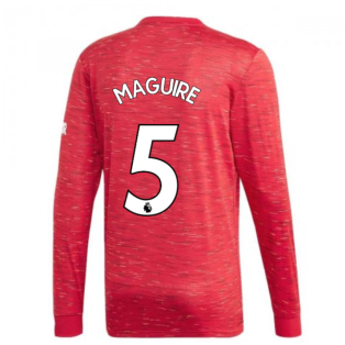 2020-2021 Man Utd Adidas Home Long Sleeve Shirt (MAGUIRE 5)