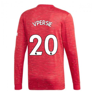 2020-2021 Man Utd Adidas Home Long Sleeve Shirt (V.PERSIE 20)
