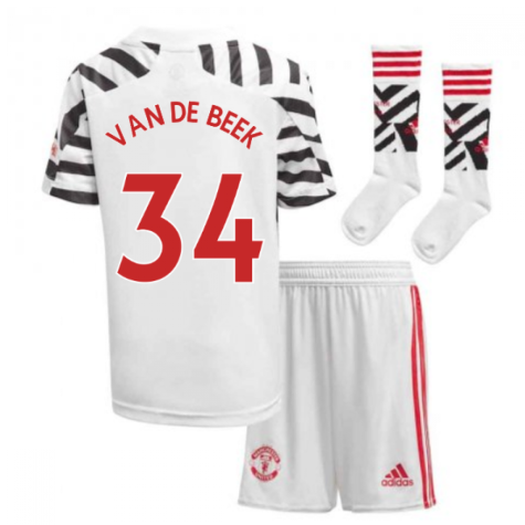 2020-2021 Man Utd Adidas Third Little Boys Mini Kit (VAN DE BEEK 34)