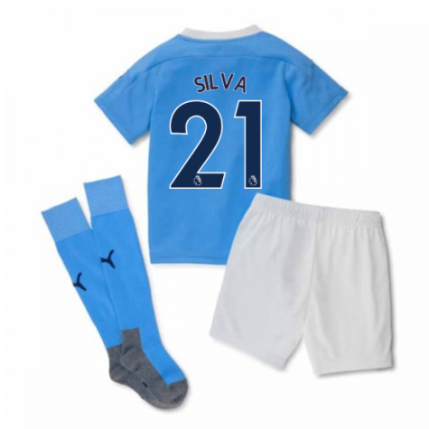 2020-2021 Manchester City Home Little Boys Mini Kit (SILVA 21)
