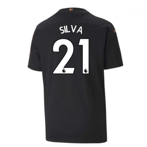 2020-2021 Manchester City Puma Away Football Shirt (Kids) (SILVA 21)