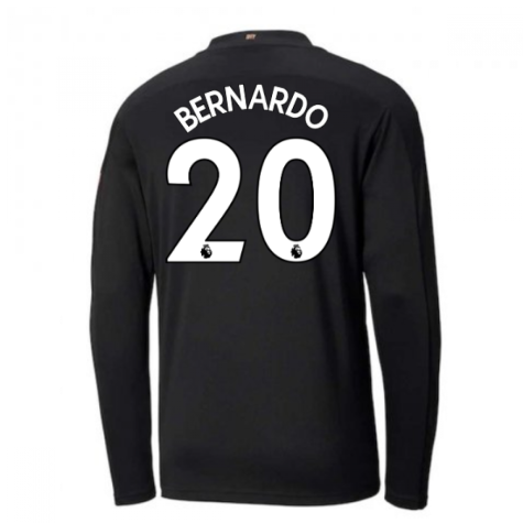 2020-2021 Manchester City Puma Away Long Sleeve Shirt (Kids) (BERNARDO 20)