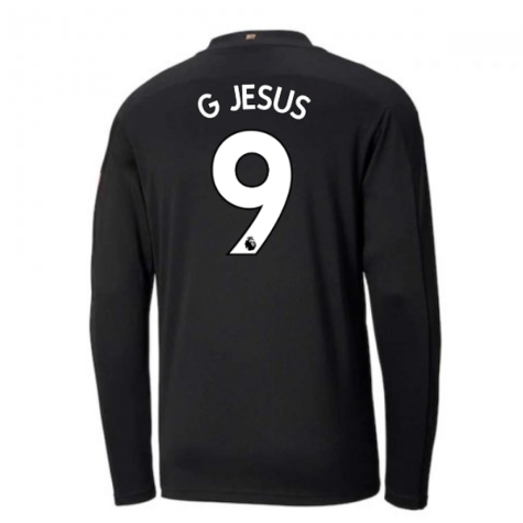 2020-2021 Manchester City Puma Away Long Sleeve Shirt (Kids) (G JESUS 9)