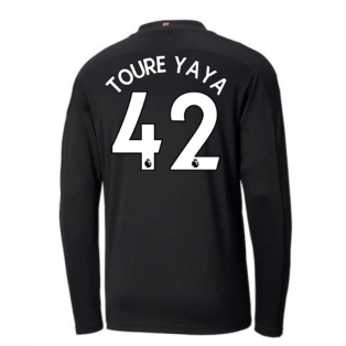 2020-2021 Manchester City Puma Away Long Sleeve Shirt (Kids) (TOURE YAYA 42)