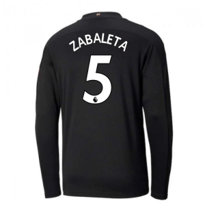 2020-2021 Manchester City Puma Away Long Sleeve Shirt (Kids) (ZABALETA 5)