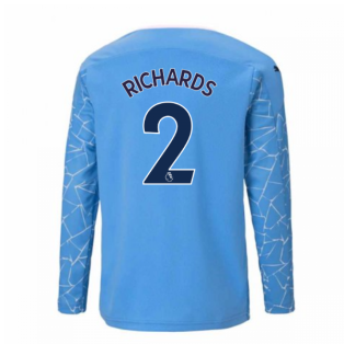 2020-2021 Manchester City Puma Home Long Sleeve Shirt (Kids) (RICHARDS 2)