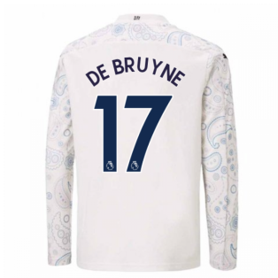 2020-2021 Manchester City Puma Third Long Sleeve Shirt (Kids) (DE BRUYNE 17)