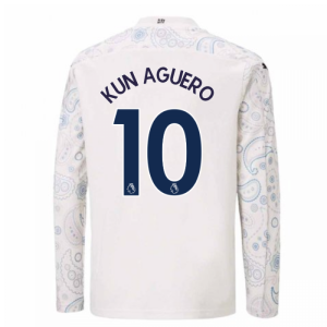 2020-2021 Manchester City Puma Third Long Sleeve Shirt (Kids) (KUN AGUERO 10)