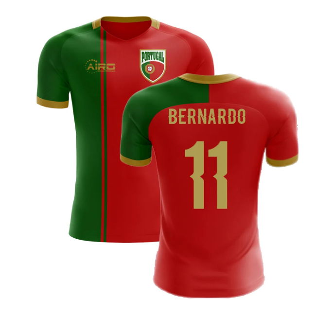 2025-2026 Portugal Flag Home Concept Football Shirt (Bernardo 11) - Kids