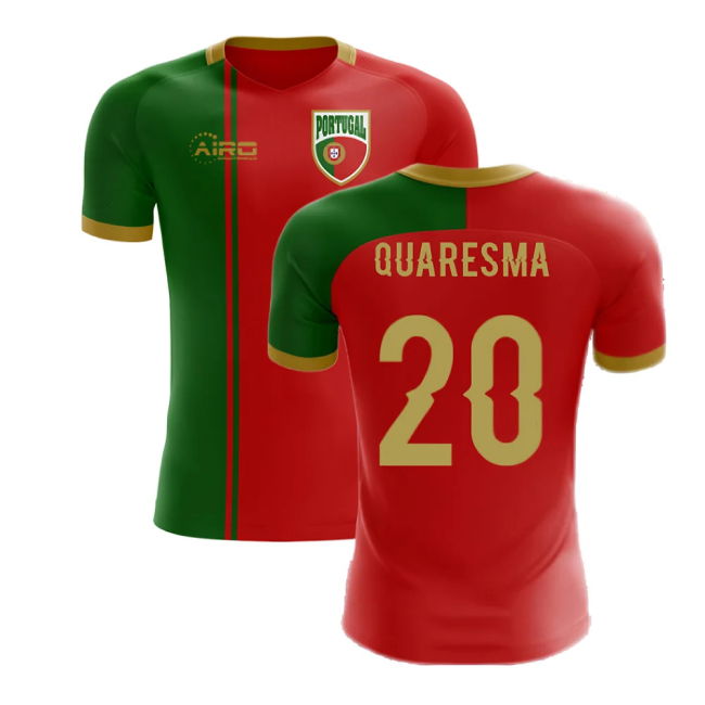 2025-2026 Portugal Flag Home Concept Football Shirt (Quaresma 20)