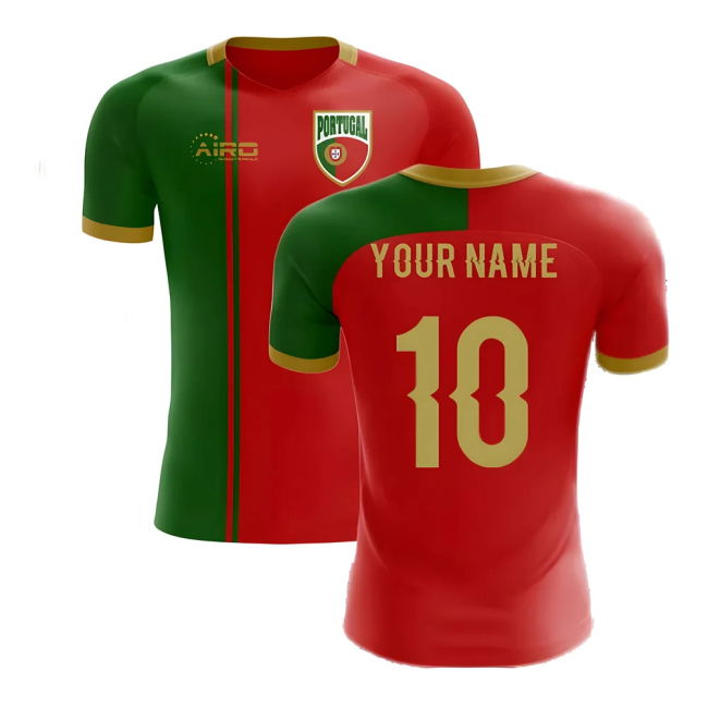 2025-2026 Portugal Flag Home Concept Football Shirt (Your Name) -Kids