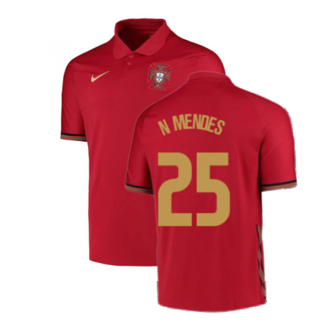 2020-2021 Portugal Home Nike Football Shirt (N MENDES 25)