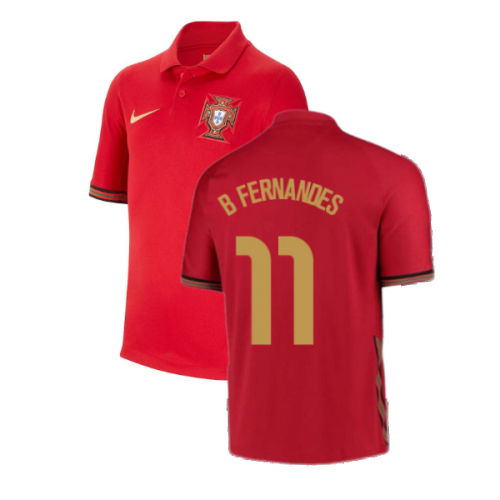 2020-2021 Portugal Home Nike Shirt (Kids) (B Fernandes 11)