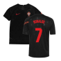 2020-2021 Portugal Pre-Match Training Shirt (Black) - Kids (RONALDO 7)