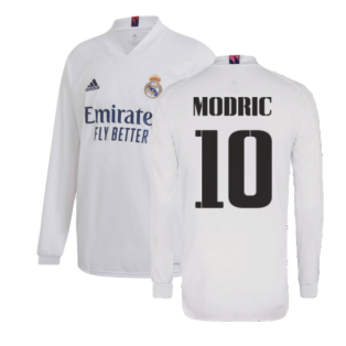 2020-2021 Real Madrid Long Sleeve Home Shirt (MODRIC 10)