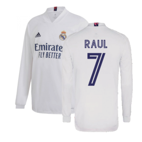 2020-2021 Real Madrid Long Sleeve Home Shirt (RAUL 7)