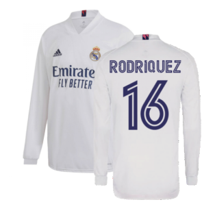 2020-2021 Real Madrid Long Sleeve Home Shirt (RODRIQUEZ 16)