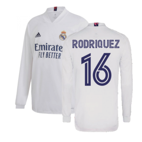 2020-2021 Real Madrid Long Sleeve Home Shirt (RODRIGUEZ 16)