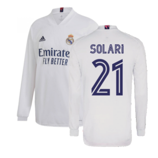 2020-2021 Real Madrid Long Sleeve Home Shirt (SOLARI 21)