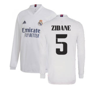 2020-2021 Real Madrid Long Sleeve Home Shirt (ZIDANE 5)