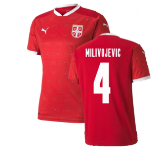 2020-2021 Serbia Home Puma Football Shirt (MILIVOJEVIC 4)
