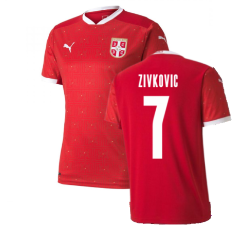 2020-2021 Serbia Home Puma Football Shirt (ZIVKOVIC 7)