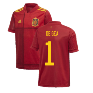 2020-2021 Spain Home Adidas Football Shirt (Kids) (DE GEA 1)