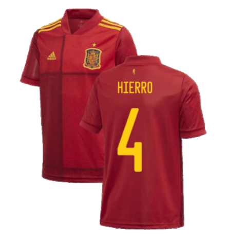 2020-2021 Spain Home Adidas Football Shirt (Kids) (HIERRO 4)