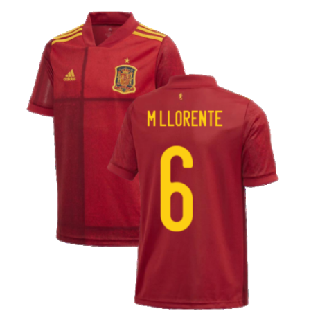 2020-2021 Spain Home Adidas Football Shirt (Kids) (M LLORENTE 6)