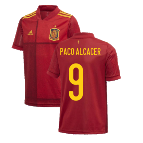2020-2021 Spain Home Adidas Football Shirt (Kids) (PACO ALCACER 9)