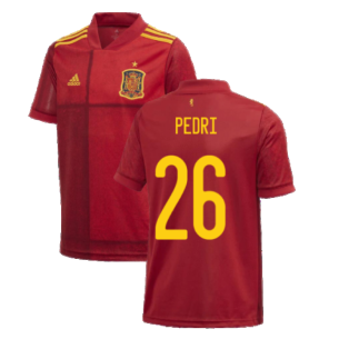 2020-2021 Spain Home Adidas Football Shirt (Kids) (PEDRI 26)