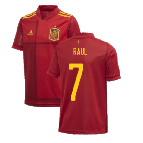 2020-2021 Spain Home Adidas Football Shirt (Kids) (RAUL 7)