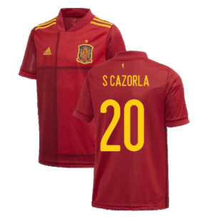 2020-2021 Spain Home Adidas Football Shirt (Kids) (S CAZORLA 20)