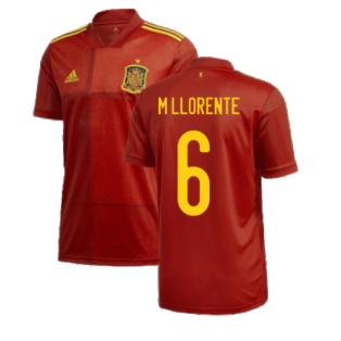 2020-2021 Spain Home Adidas Football Shirt (M LLORENTE 6)