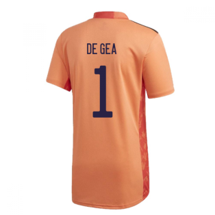 2020-2021 Spain Home Adidas Goalkeeper Shirt (Orange) (De Gea 1)