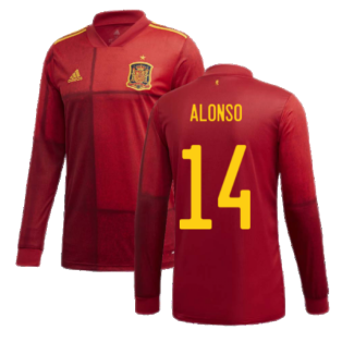 2020-2021 Spain Home Adidas Long Sleeve Shirt (ALONSO 14)