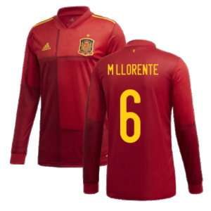 2020-2021 Spain Home Adidas Long Sleeve Shirt (M LLORENTE 6)