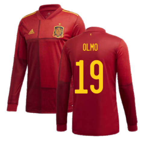 2020-2021 Spain Home Adidas Long Sleeve Shirt (OLMO 19)